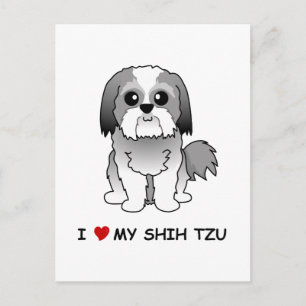 J'aime ma carte postale Shih Tzu