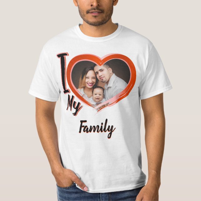 J'aime ma famille _cadeau personnalisé T-shirt (Devant)