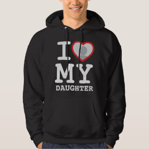 j'aime ma fille noire sweat - shirt à capuche