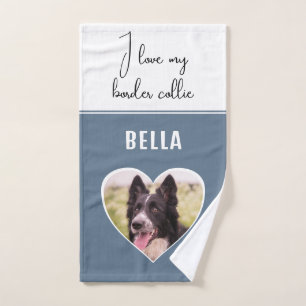 J'aime ma frontière Collie Chien Photo en Nom du C