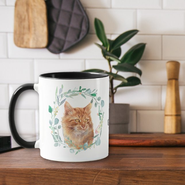 J'aime ma gingembre Chat Wreath Coffee Mug (Créateur téléchargé)