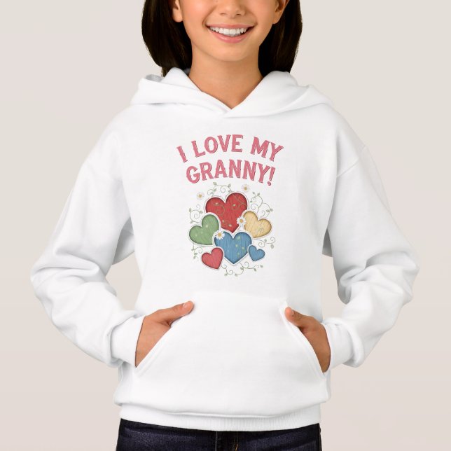 J'Aime Ma Grand-Mère Charmant Coeur De Style Count (Devant)