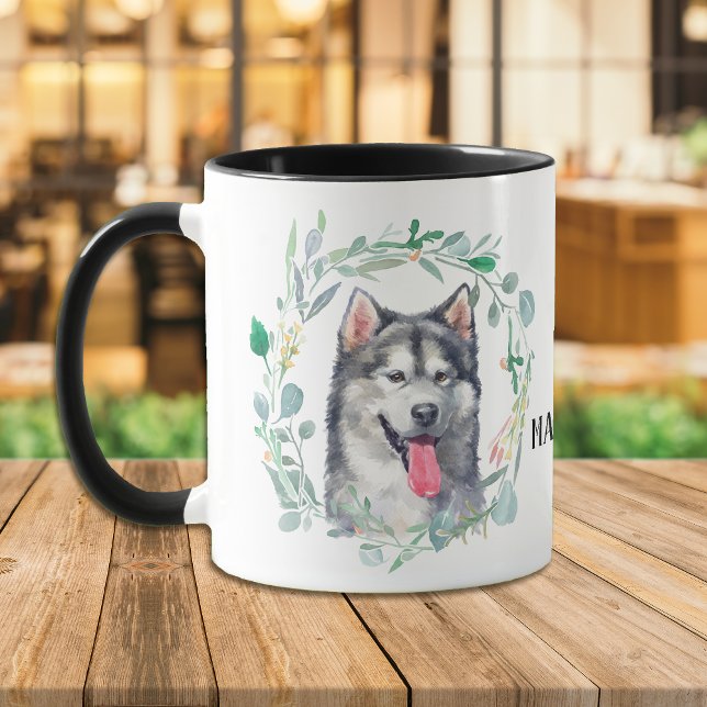 J'aime ma malamue Wreath Coffee Mug (Créateur téléchargé)
