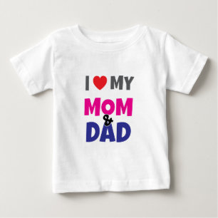 J'aime ma Mère Papa - Cœur T-shirt pour bébé et to