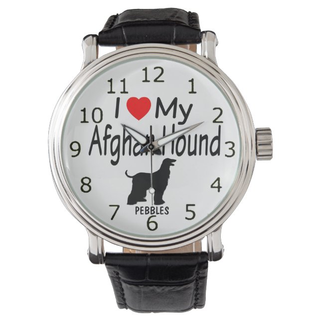 J'Aime Ma Montre De Chien Afghan Hound (devant)