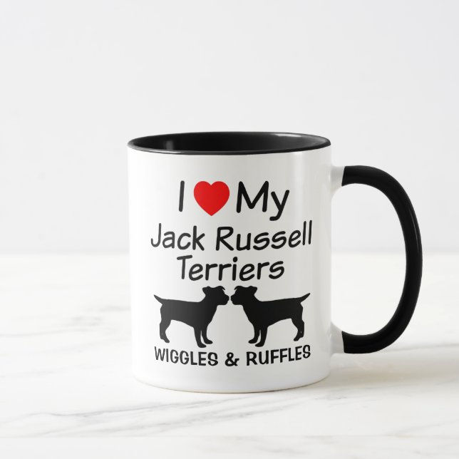 J'Aime Ma Mug À Deux Chiens Jack Russell Terrier (Droite)