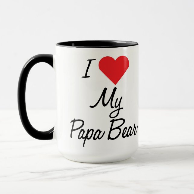 J'aime ma Mug de café Papa Bear (Gauche)