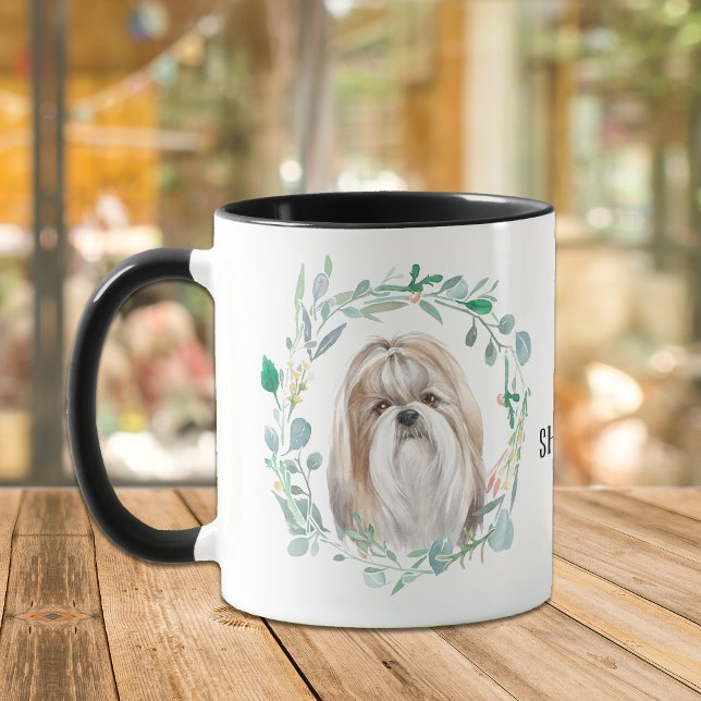 J'Aime Ma Mug De Café Shih-Tzu Wreath (Créateur téléchargé)