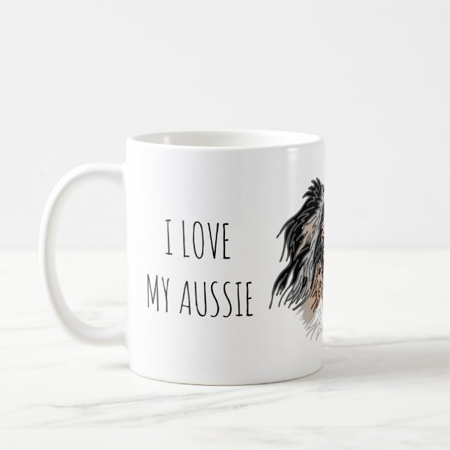 J'aime ma Mug de Chien Aussie (Gauche)