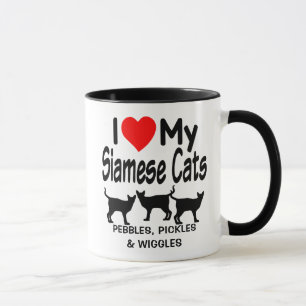 J'Aime Ma Mug De Trois Chats Siamais