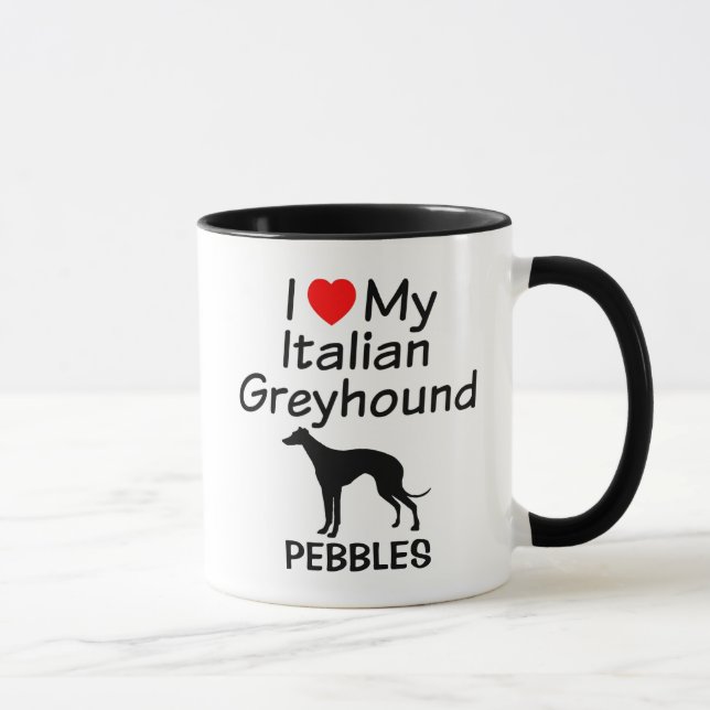 J'Aime Ma Mug Italienne Greyhound Dog (Droite)