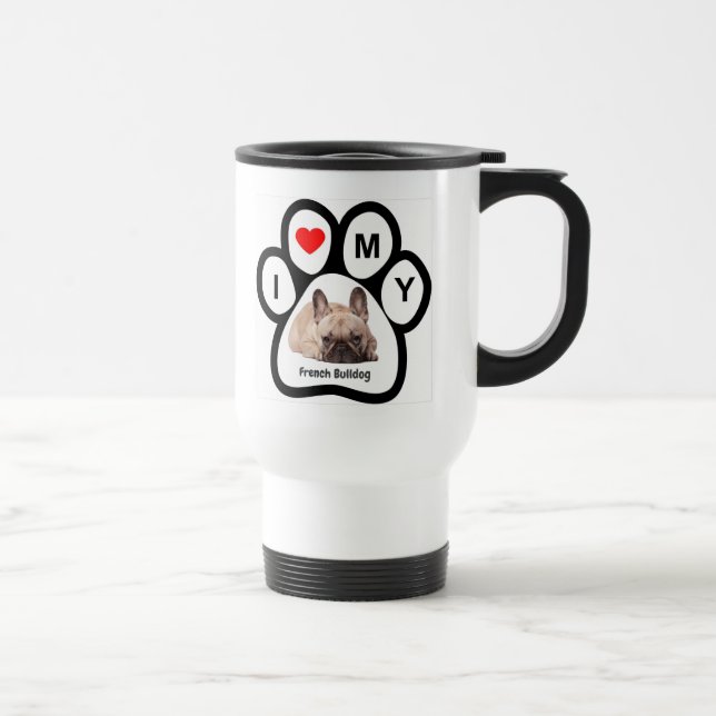 J'aime ma patte de chien français Bulldog Mug (Droite)