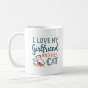 J'aime ma petite amie et sa tasse de design de cha