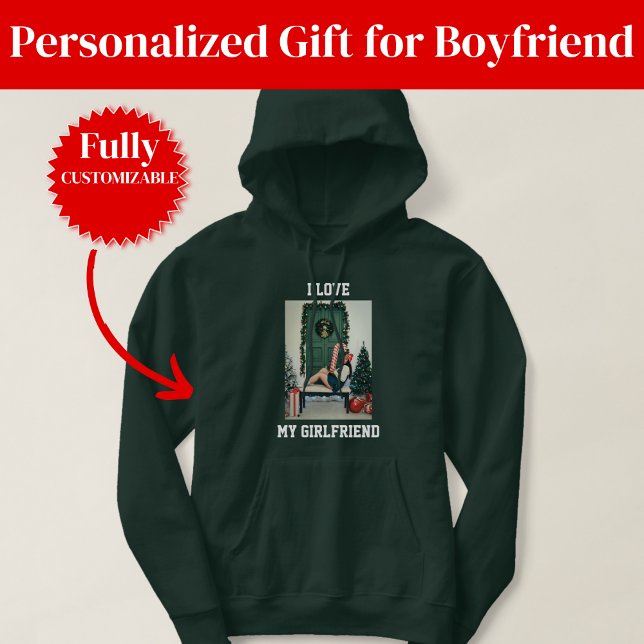 J'aime ma petite amie Photo Pullover Hoodie (I Love My Girlfriend Photo Pullover Hoodie)