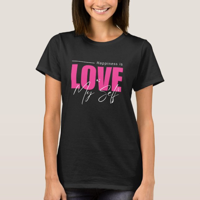 J'aime ma propre typographie femmes noir T-shirt (Devant)