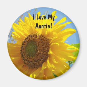 J'aime ma tante ! aimants Jaunes Tournesols