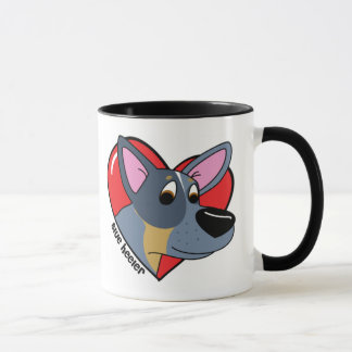 J'aime ma tasse bleue de Heeler (la bande