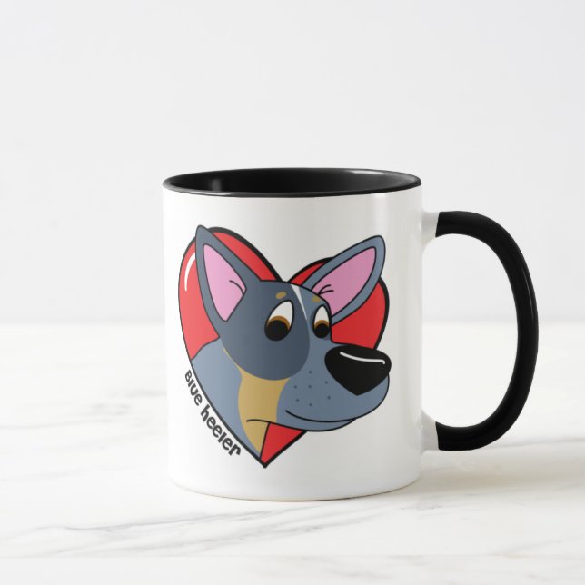 J'aime ma tasse bleue de Heeler (la bande (Droite)