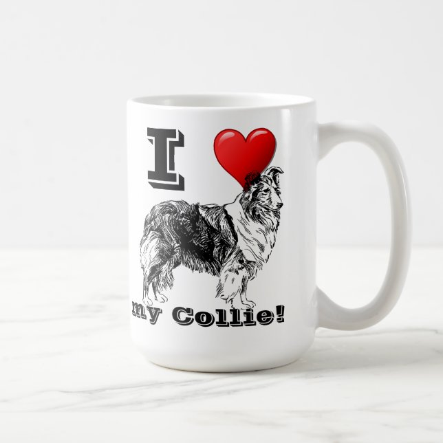 J'aime ma tasse Collie (Droite)