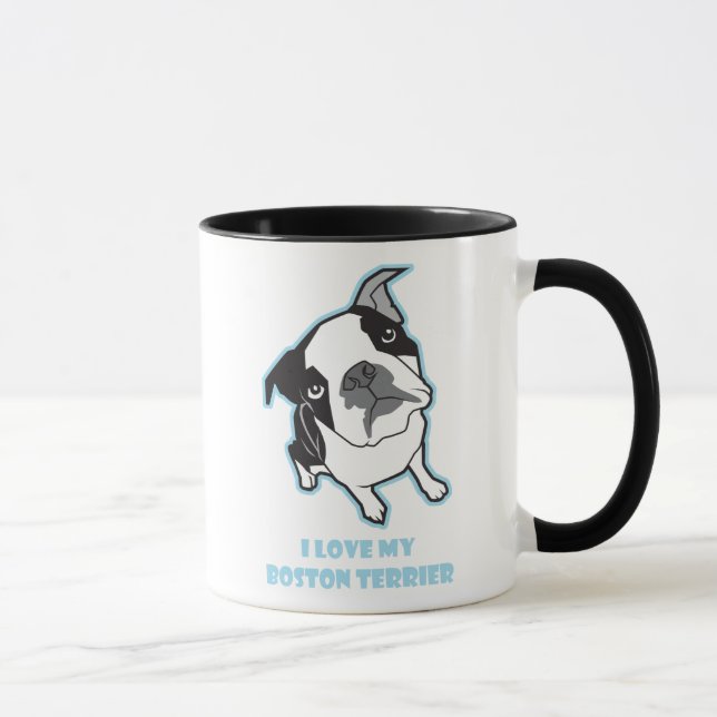 J'aime ma tasse de Boston Terrier (Droite)