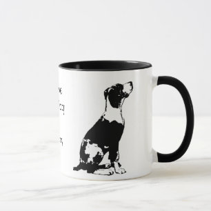 J'aime ma tasse de café noire et blanche de chien