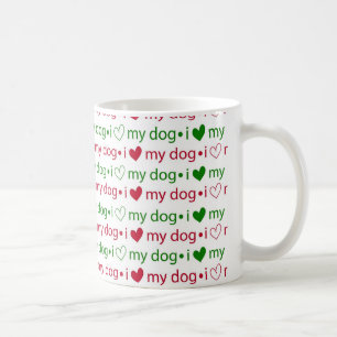 J'aime ma tasse de Noël de café de chien
