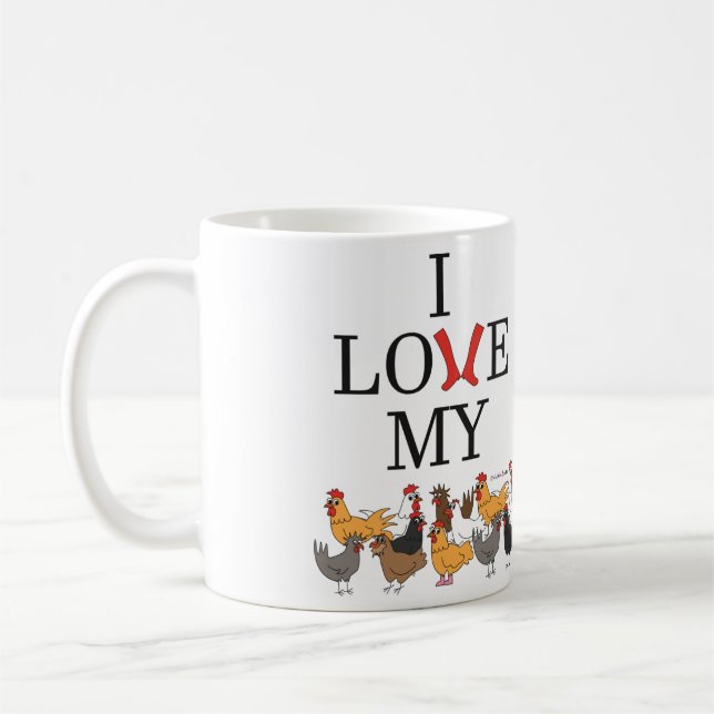 J'aime ma tasse de poulets (le gaucher) (Gauche)
