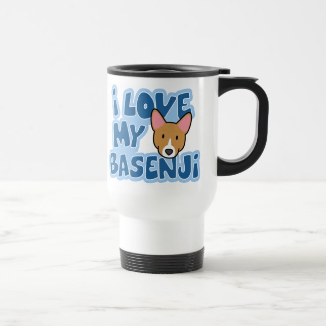 J'aime ma tasse de voyage de Basenji (Droite)