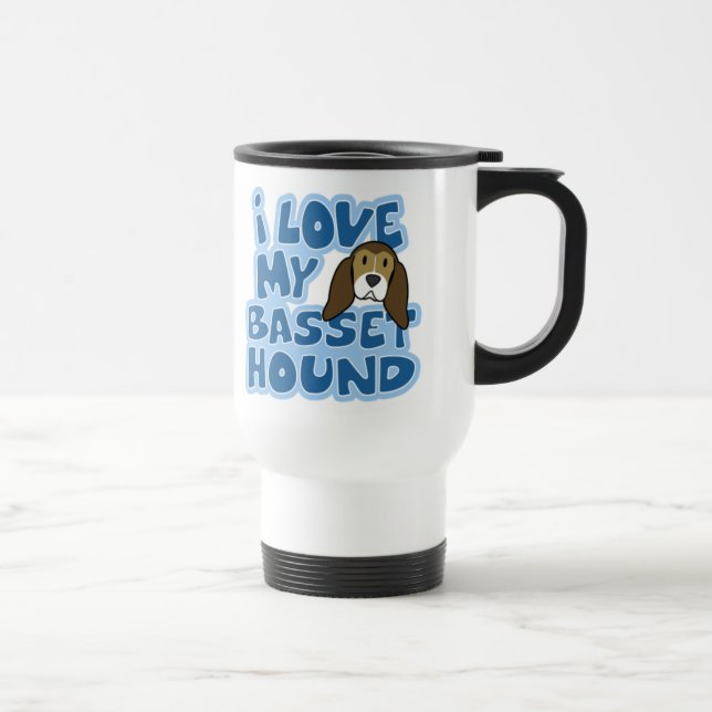J'aime ma tasse de voyage de Basset Hound (Droite)