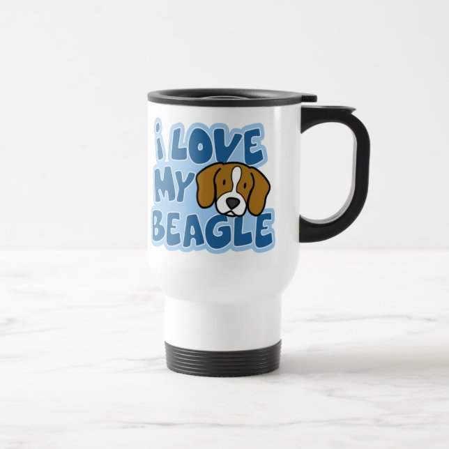 J'aime ma tasse de voyage de beagle (Droite)