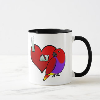 J'aime ma tasse femelle de Vosmaeri Eclectus