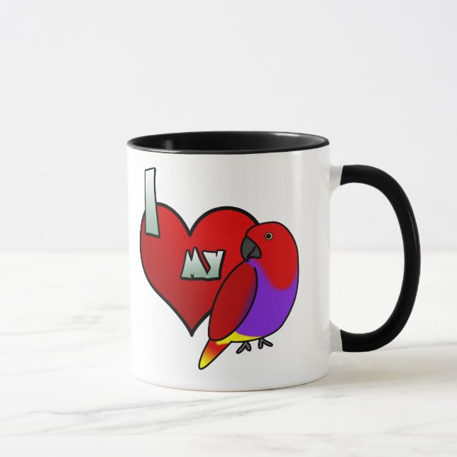 J'aime ma tasse femelle de Vosmaeri Eclectus (Droite)