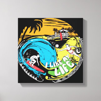 "J'aime ma vie" sur la toile de plage