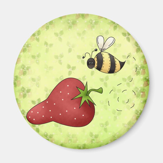 J'aime Magnet de fraises (Devant)