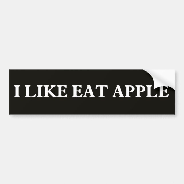 J'aime Manger Sticker Apple Bumper (Devant)