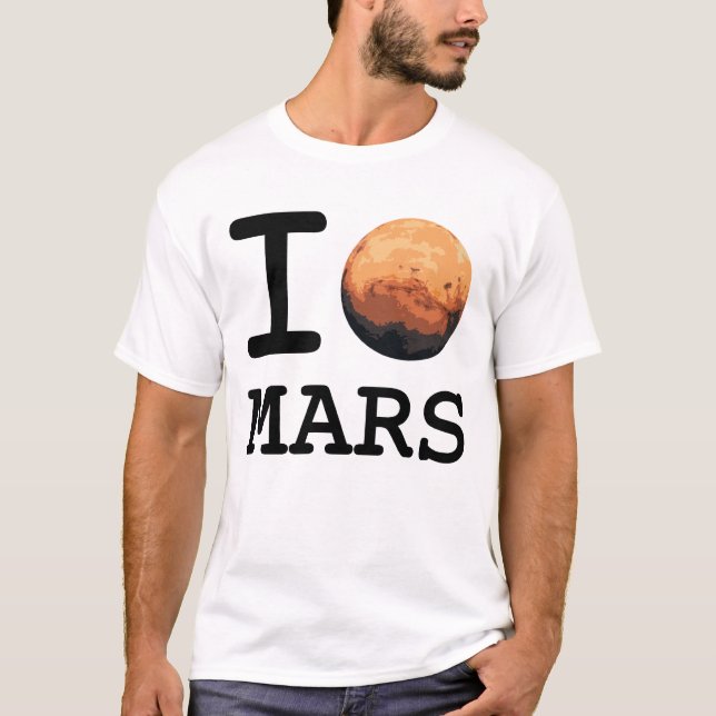 "J'aime Mars" que j'aime le T-shirt de style de NY (Devant)