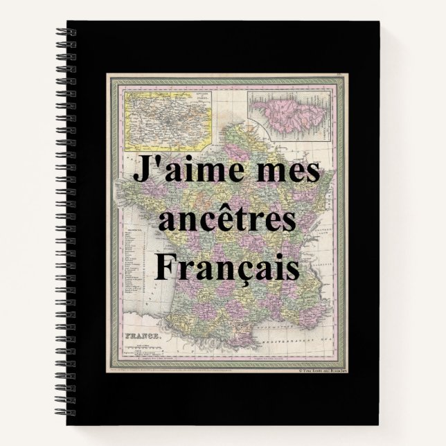 J'Aime Mes Ancêtres Français | Carnet de couvertur (Devant)