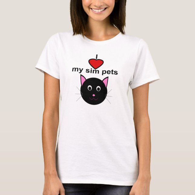 J'aime mes animaux familiers de sim - T-shirt du (Devant)