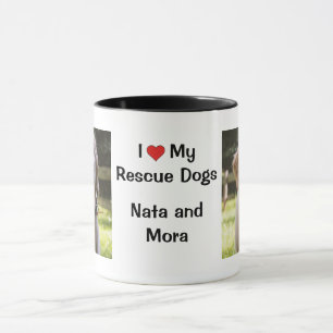 J'aime mes chiens Secourus   nom et photo Café Mug