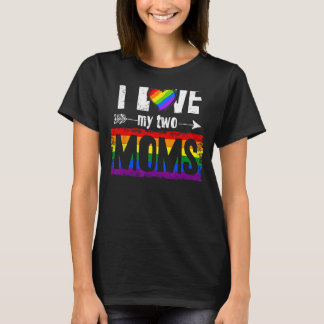J'aime mes deux mamans Lesbiennes Tshirt LGBT Prid