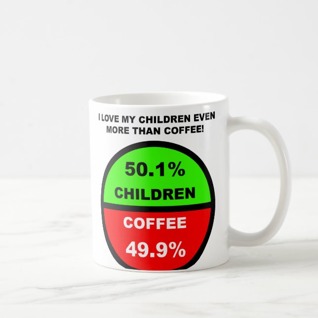 J'aime mes enfants plus que le café Mug drôle (Droite)
