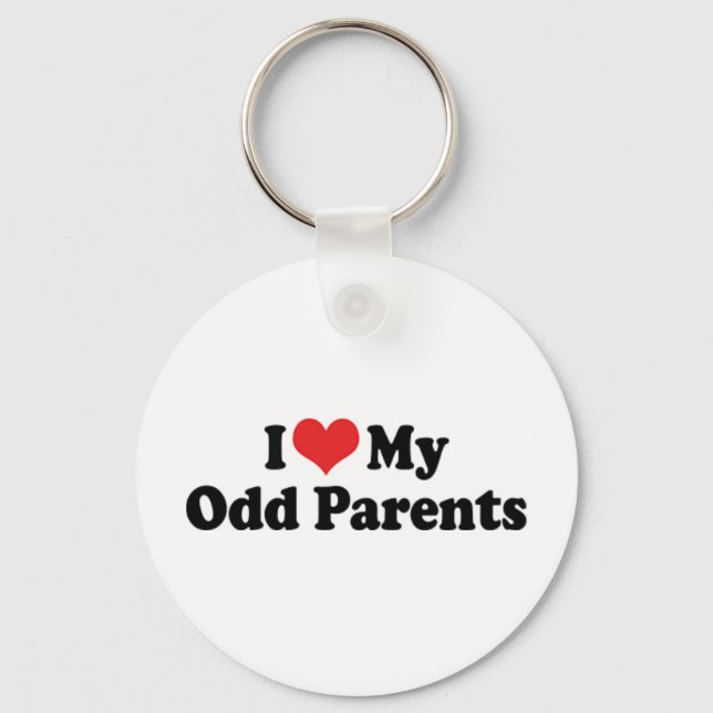 J'aime mes parents bizarres porte-clés (Recto)
