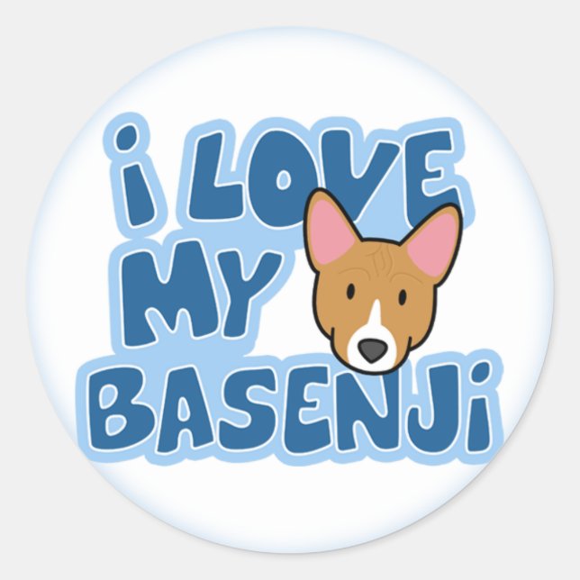 J'Aime Mes Stickers Basenji (Devant)