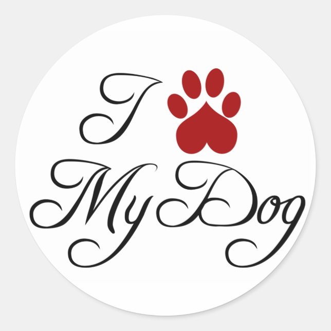 J'Aime Mes Stickers Chien (Devant)