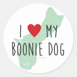 J'Aime Mes Stickers Chien Boonie (Vert)