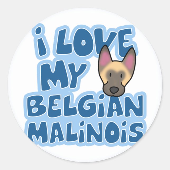 J'Aime Mes Stickers Malinois (Devant)