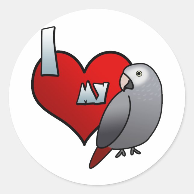 J'aime mes Stickers Timneh African Grey (Devant)