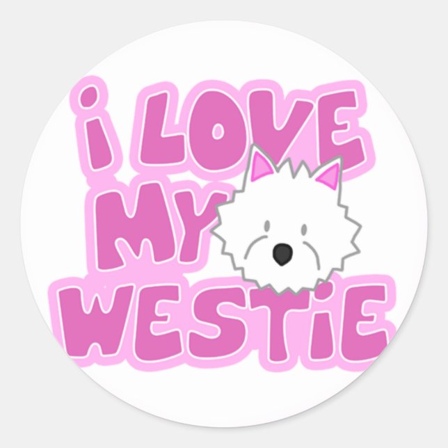 J'Aime Mes Stickers Westie (Devant)