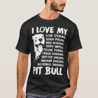 J'aime mes T-shirts de chien de pitbull