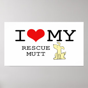 J'aime mon affiche de chien de délivrance